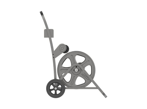 Sunneday Gemini MHC-125 Garden Hose Reel Cart –Heavy-Duty Steel Frame with 125 ft Hose Capacity, Rust-Resistant Powder Coated Finish, 5 ft Lead Hose Included - Lawn & Garden Care (Satin Grey)