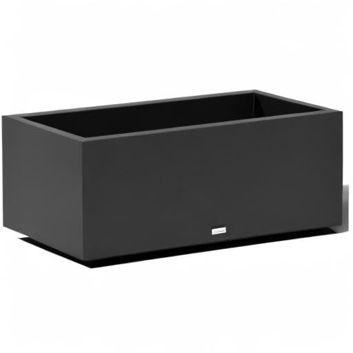 Veradek Block Series Long Box Planter - Rectangular Outdoor Planter - color: Black, size: Large