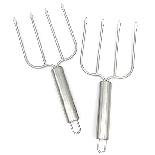 KAYCROWN Stainless Steel Turkey & Roast Lifters, Set of 2 - Turkey and Poultry Lifters Roaster Poultry Forks Great for Thanksgiving, Transfer Turkey or Ham Easily - size: Stainless Steel