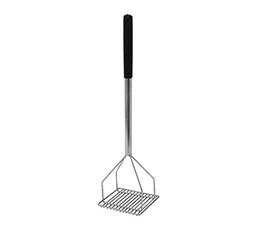 Winco 5 1/4" x 24" Black Plastic Potato Masher, Square with Handle