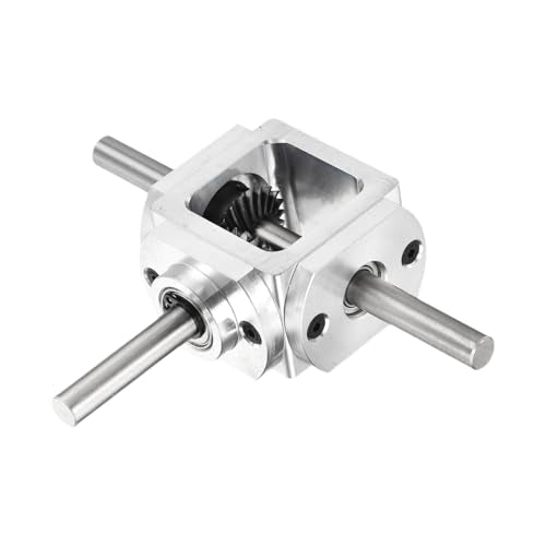 uxcell Gear Box 90 Degree Right Angle Bevel Gearbox 1:1 Reversing Double Output Shaft 1 Module 20 Teeth Bevel Gear Aluminum Frame Simple Mechanical DIY Module 8mm Shaft,118x87x30mm(LxWxH) - size: 8mm Shaft, style: Forward Double Output