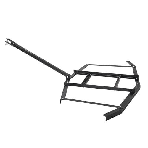 VEVOR Drag Harrow, 66" Width Tow Behind Drag Harrow, Q235 Steel Driveway Grader with Adjustable Bars & Pin Hitch, Support up to 50 lbs, Tractor Driveway Harrow for ATVs, UTVs, Garden Lawn Tractors - size: 66 in