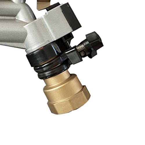 360° Irrigation Spray Impact Gun Adjustable Impact Area Water Irrigation Spray Tool Kit Impact Sprinkler for Garden Agricultural, Horticultural, Industrial, Farms, Orchards(Interface: 1.5inch) - color: Interface: 1.5inch internal thread/ Silver Yellow