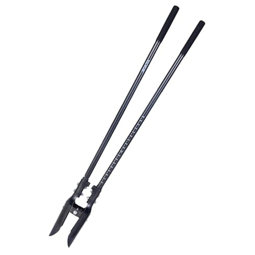 VEVOR 57.5" Post Hole Digger, Heavy Duty Post Hole Digger with Carbon Steel Measurement Handle, Manual Hole Digger with Metal Blade, for Digging, Cultivating, Yard Work, Gardening - style: Carbon Steel