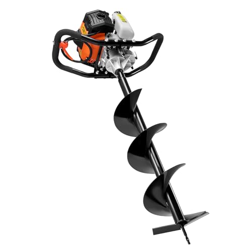 VEVOR Post Hole Digger Gas Powered 63CC 2400W Earth Auger Fence Digger - style: 63CC+8"