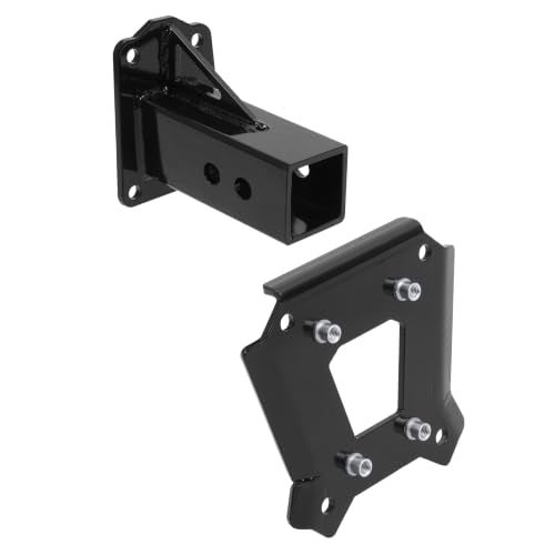 ECOTRIC 2“ UTV Rear Hitch Receiver Compatible with 2014-2024 Polaris RZR XP1000 XP 4 1000 Bolt-On Bumper Tow Hitch Extender Trailer Hitch Adapter Kit (Powder Coated Black Steel)