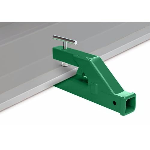 Clamp On Trailer Hitch Receiver 2 Inch Ball Mount Adapter for Tractor Bucket Fits All 2" Hook Inserts,Green