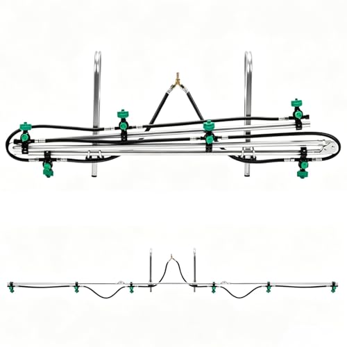 6-Nozzle Foldable Sprayer Boom Kit, Equipped With 2 Heavy-Duty Hooks, 122" Wide, Suitable for ATVs/UTVs, With Adjustable Spray Patterns, Ideal For Large-scale Watering Applications