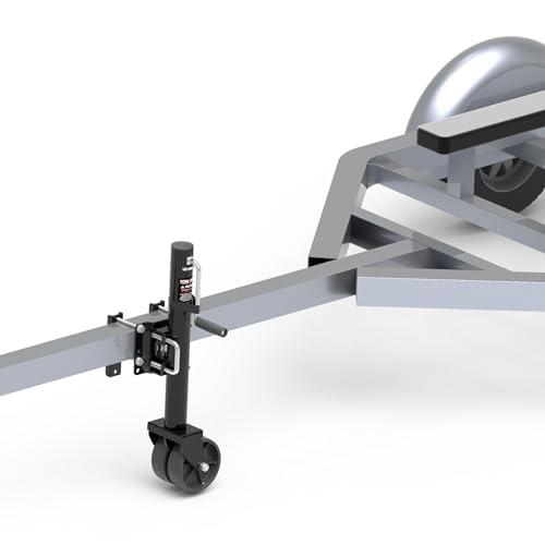 6" Dual-Wheel Trailer Jack, 1500lbs,13" Lift, for RV, Boat, Trailer - color: Black