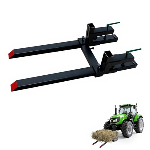 60" Clamp On Pallet Forks for Tractor Bucket, Heavy Duty 2000lbs Quick Attach Skid Steer Loader Pallet Fork with Adjustable Stabilizer Bar - size: 60-inch