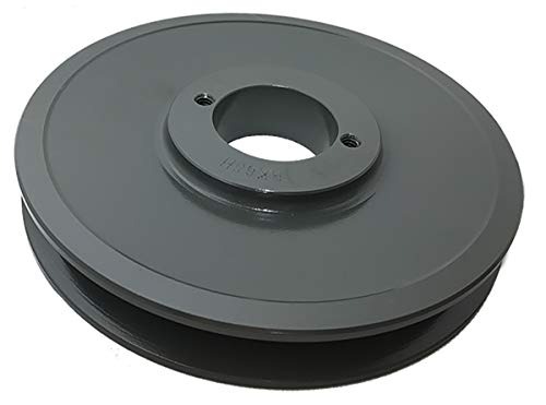 Single Groove 6.25" Cast Iron Electric Motor" H" Pulley/Sheave, Bushing Included, for 5/8" Top Width B/5L/BK/5LK Section V Belt, 1 Groove Pulley (3/4" Shaft / 0.75" Bore, BK65H) - size: 3/4" Shaft / 0.75" Bore
