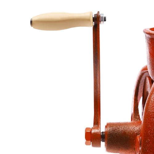 Manual Corn Thresher,Hand Corn Sheller with Wooden Handle Cast Heavy Duty Iron Corn Shelling Machine for Small Farm and Household Usage (Orange)