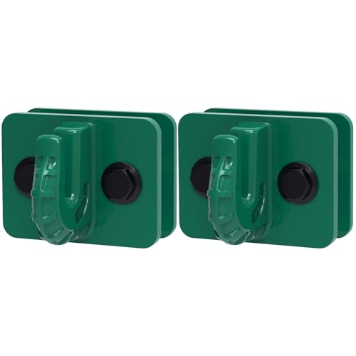 Insaga 3/8" Tractor Bucket Hooks - 2 Pack Forged Steel Bolt-On Grab Hooks - color: Dark Green-2Pack