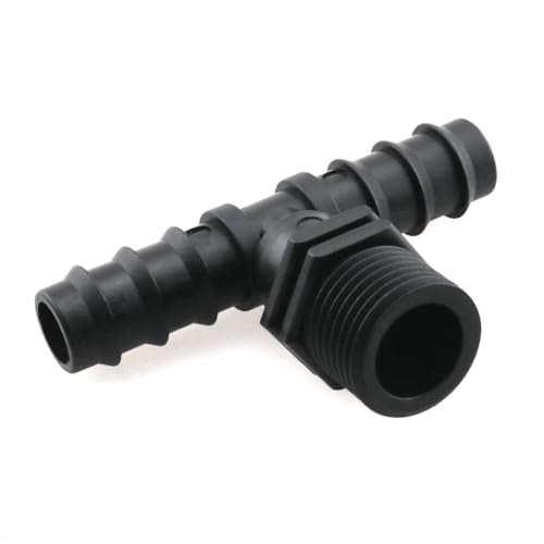 HJGarden 6PCS 1/2 Inch Black Plastic Socket Tee Plug Irrigation Insert Direct Pipe Fitting Suitable for Agricultural Watering Systems