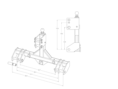 Heavy Duty Trailer Mover for Cat 1&2 Quick Hitch or 3-Point Linkage