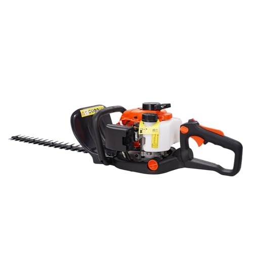 VEVOR Gas Hedge Trimmer 2 Cycle, 23.2-Inch 26cc Dual Sided Blade, Handheld, Lightweight, EPA, CE, EMC Certified, Ideal for Trimming Shrubs and Bushes, Includes Blade Cover, Gloves and Ear Protectors - size: 26 cc