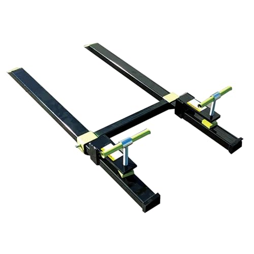 Field Tuff Fork Stabilizer Heavy Duty Adjustable 19.5 to 36 Inch Clamp-On 3 x 2 Pallet Fork Lift Attachment Accessory, 1600 Pound, Black