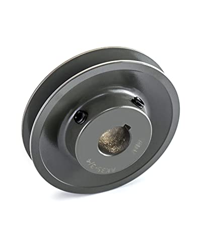 QWORK AK3534 Single Groove Web Sheaves, 3.55" OD 3/4" Bore V-Belt Sheave, A Belt Section, Cast Iron,for V-Belt