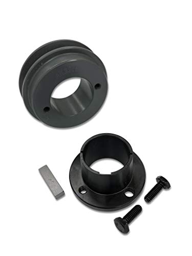 Single Groove 5.25" Cast Iron Electric Motor " H " Pulley/Sheave, Bushing Included, for 3/8" and 1/2" Top Width 3L/A/AK/4L/4LK Section V Belt, 1 Groove (1-3/8" Shaft / 1.375 Bore, AK54H) - size: 1-3/8" Shaft / 1.375 Bore