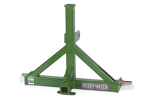 Category 2 Dual Receiver Drawbar Three Point Hitch Adapter (Green) - Made in The USA - color: Green