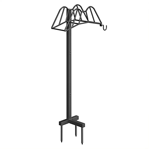 Wphold Garden Hose Holder Freestanding, Extra Thick Water Hose Stand, Heavy Duty Metal Garden Hose Storage,Garden Hose Reel, Water Hose Holders for Outside, Detachable Outdoor Hose Holder