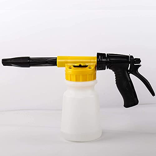 Foam Cannon for Garden Hose,Adjustment Ratio Dial Foam Gun,Car Wash Soap Spray Foamer Yellow - color: Yellow