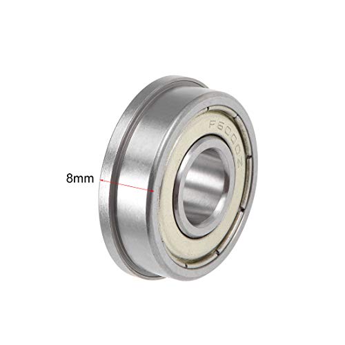 uxcell F6000ZZ Flanged Ball Bearing 10x26x8mm Shielded Chrome Steel 10pcs - size: 10x26x8mm