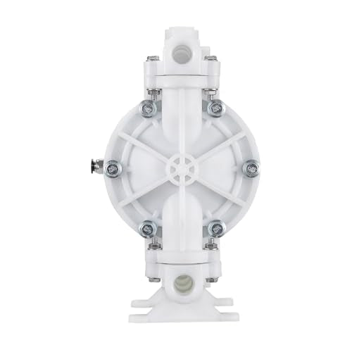 VEVOR Air Operated Double Diaphragm Pump, 4.4 GPM, 1-1/2 inch Inlet & Outlet Pneumatic Waste Oil Transfer Pump, Max 100 PSI, Polypropylene Body, Air-Operated for Diesel, Grease, Kerosene, Gasoline - style: 1-1/2 inch 4.4GPM Polypropylene