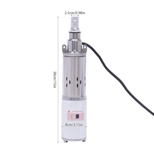 12 V Well Pump Deep Well Submersible Water Pump 180W Solar Pump Stainless Steel Deep Well Submersible Water Pump for Irrigation Home Industrial Livestock Drinking or Tank Filling (12V 180W) - color: 12v 180w