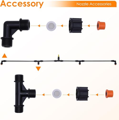 VANPET Sprayer Boom Parts, ATV Sprayer Boom Nozzles, Spray Boom Accessories, Boom Sprayer Nozzles (Fan Nozzles 4 PCS-Orange) - color: Fan Nozzles 4 PCS-Orange