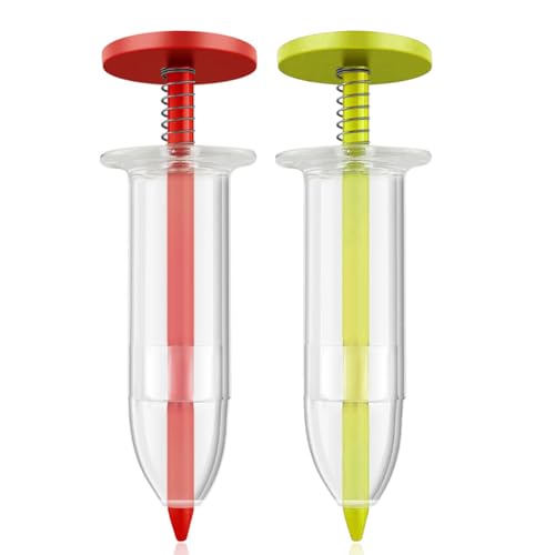 2-Pack Mini Seed Dispenser, Handheld Garden Seeder Tool for Tiny Seeds, Manual Sowing Planter for Vegetables Flowers Herbs, Yellow and Red