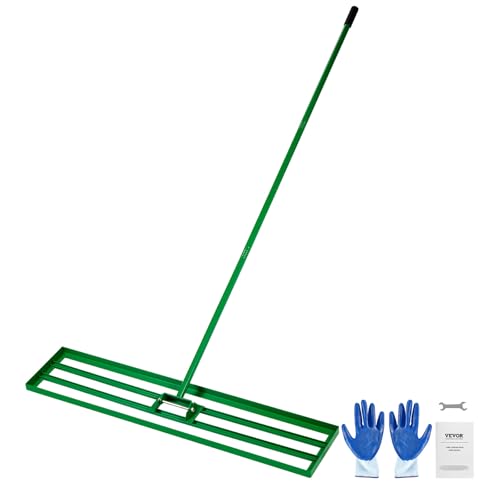 VEVOR Lawn Leveling Rake, 48"x10" Level Lawn Tool, Heavy-Duty Lawn Leveler with 78" Steel Extended Handle, Yard Leveling Rake Suit for Garden, Golf Lawn, Farm - size: 48x10in (without Roller)