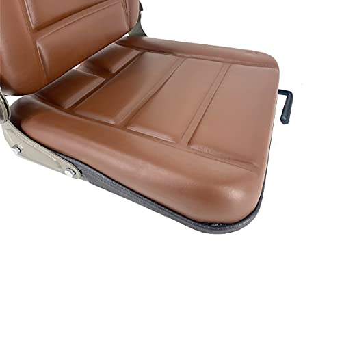 Forklift Seat Suspension Tractor Seat PVC with 140° Adjustable Back - color: Brown