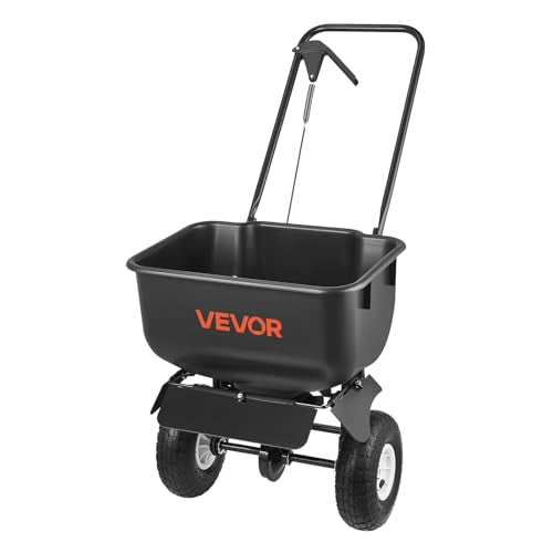 VEVOR Push Lawn Spreader 80 lbs Capacity Walk-Behind Broadcast Spreader