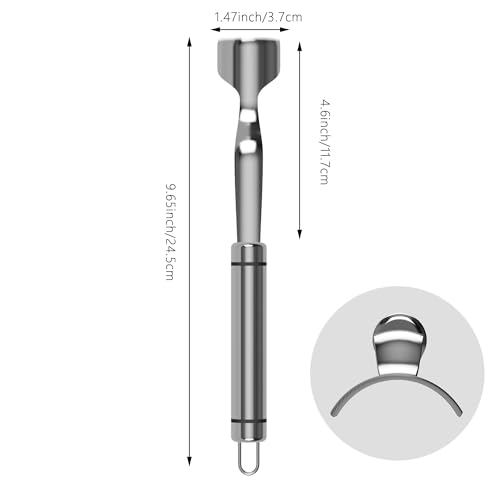 Long Handle Corn Peeler, Stainless Steel Corn Cob Stripper & Curved Blade - size: Long Handle