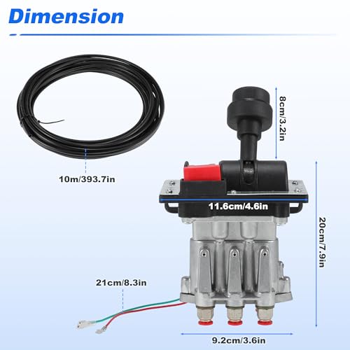 AV295 PTO Hoist Air Shift Control Valve W/ 10M Air Tube for Dump Tipper Truck, Pneumatic Control Valve for Dump Pump, PTO Switch Dual Valve Air Kit for Apsco, 32838879X/WA201X/K90 - size: Set B