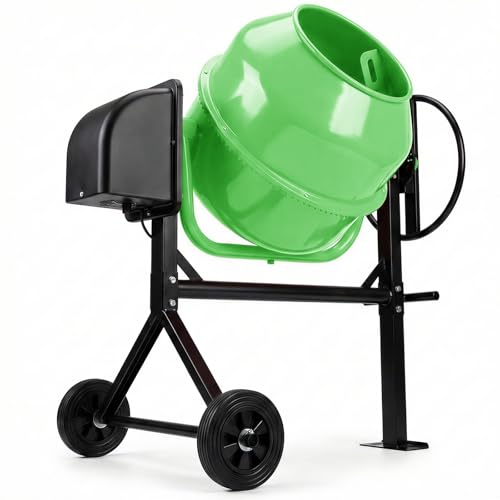 6.0 입방 피트 콘크리트 믹서, 튼튼한 전기 시멘트 믹서 - 그린 - color: 초록색., size: 6.0 CU FT