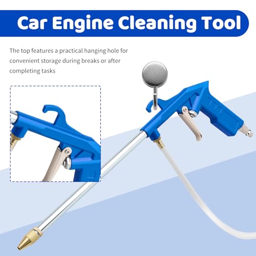 2-in-1 Air Blow Gun Pneumatic Engine Cleaning Gun,Professional Spray Guns Pneumatic with Straight Nozzle for Pressure Wash and Dust Blow,Car Cleaning Guns Kit with 3.93Ft Hose - color: Straight Nozzle