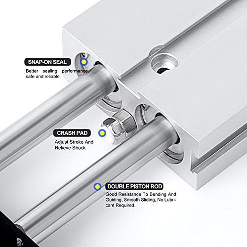 TAILONZ TN16-25 16mm x 25mm Double-Rod Cylinder - size: Bore:16mm Stroke:25MM