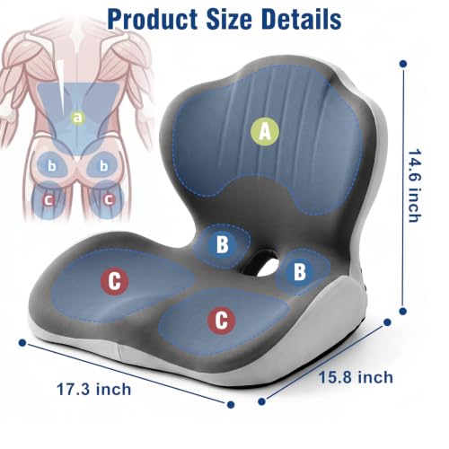 Car Seat Cushion Office Chair Cushion with Lumbar Support Pillow - color: Black Gray
