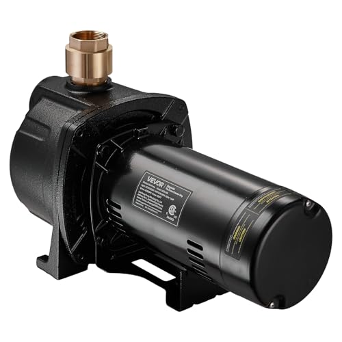 VEVOR 1.5 HP Shallow Well Jet Pump, AC 115/230 Volt, 4250 GPH Dual Voltage Cast Iron Well Jet Pump, with 108 ft Max Head Lift, Easy Voltage Switching, for Garden Irrigation, Lawn Sprinkler System - style: 1.5 HP
