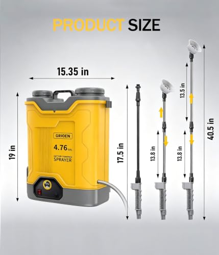 4.76-Gal Battery Powered Backpack Sprayer Compatible with DeWalt 20V MAX