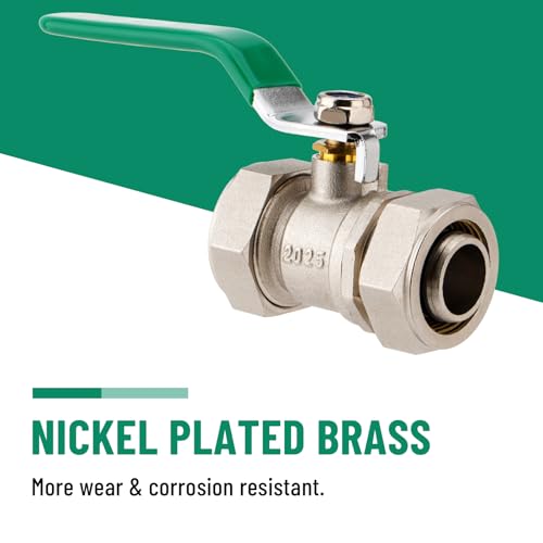 3/4" Air Piping Fittings, 175PSI In-Line Ball Valve Shut-Off Fittings M8039 (Pack of 2) - size: 2PCS (Pack of 2)