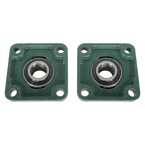 2Pcs UCF205-16 Pillow Block Bearings 1 Inch Bore Square Flange Mounted Pillow Block Bearing 4 Bolt, Self Alignment