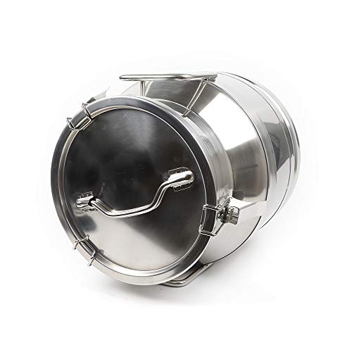 20L Stainless Steel Milk Can Wine Milk Bucket Wine Pail Bucket Milk Can Tote Jug with Sealed Lid Heavy Duty, with Independent Embedded Silicone Sealed Lid (20L) - size: 20L