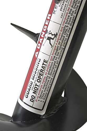 Tool Tuff Pole-Star 6" Diameter Compact Auger (36" Length) for 3-Point Tractor Diggers w/2" Round Shaft & Dual-Bolt Connection …