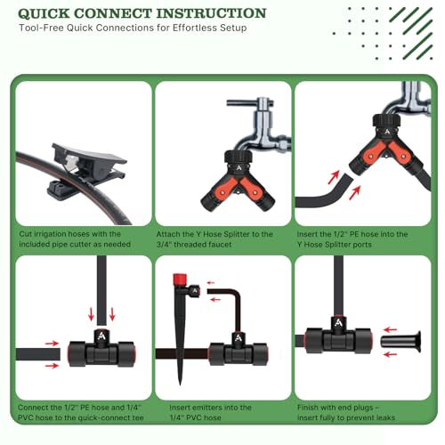 Anleolife 230FT Drip Irrigation System Kit, Complete Garden Watering System - style: 230FT All-Around Kit