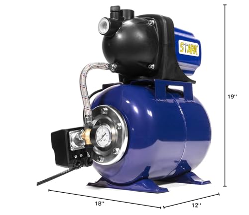 XtremepowerUS 1.6HP Shallow Well Pump Tank Garden Water Pump Booster System Pressurized Farm Irrigation 1000GPH, 1200W Jet Pump for Home Garden Lawn Farm, Matte black - size: 1.6 HP with Tank (Matte Black)