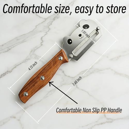 Maxjoy Vegetable Peeler, Stainless Steel Blade, PP Handle - color: Walnut#Silver
