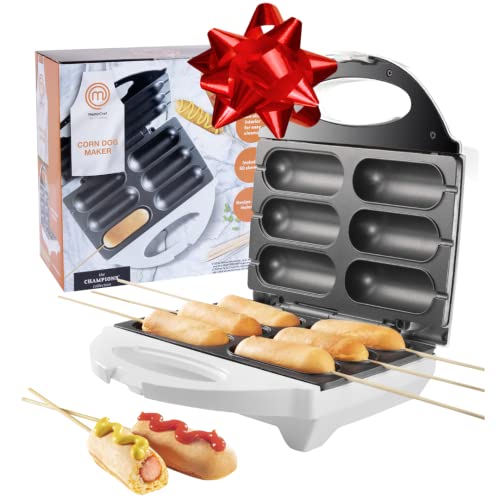 MasterChef Corn Dog Maker w 50 Skewers- Electric Nonstick Kitchen Baker